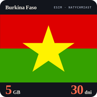 Karta eSIM Internet Burkina Faso 5 GB na 30 dni - bez rejestracji