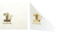 serwetka 33x33 roczek miś biały sr1-0001