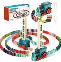 KOLEJKA POCIĄG LOKOMOTYWA UKŁADA DOMINO MUZYKA FIGURKA KAKTUS 160 KLOCKÓW