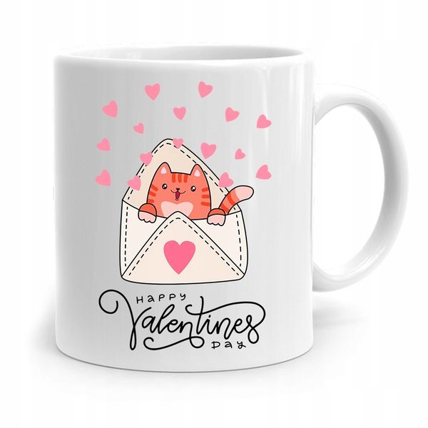 Kubek Prezent Na Walentynki Happy Valentine's Day Z Nadrukiem Ze Zdjęciem zdjęcie 1