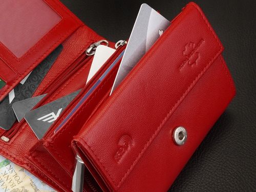 KOCHMANSKI portfel damski skórzany mały czerwony karty dokumenty pojemny na Arena.pl