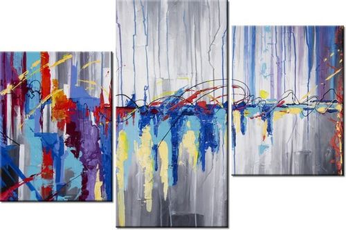 60 90CM OBRAZ 3 ELEM ABSTRAKCYJNY WODOSPAD ŚCIENNY DRUK PŁÓTNO na Arena.pl