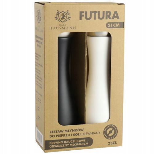 ZESTAW RĘCZNYCH MŁYNKÓW DO MIELENIA SOLI PIEPRZU PRZYPRAW BIAŁY I CZARNY na Arena.pl