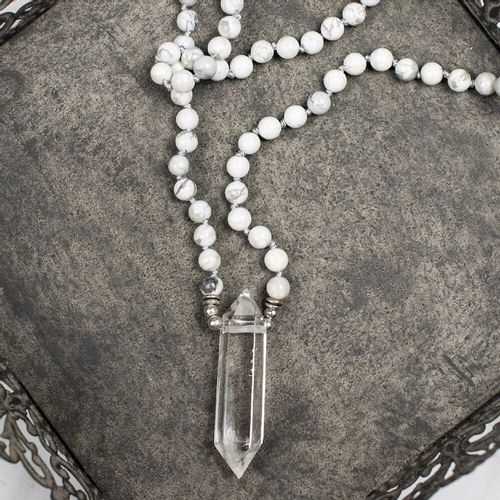 Naszyjnik Mala myga Kryształ górski Howlit na Arena.pl