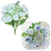 Chryzantema Róże Bukiet Sztucznych Kwiatów do Kompozycji Wazonu 32 cm