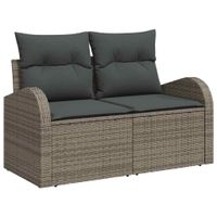 Sofa Ogrodowa z poduszką Szary 124 x 62 x 69 cm polirattan