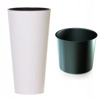 Doniczka wysoka Tubus slim shine DTUS200S | Biały, Kształt Okrągły, Wymiary 20x38 cm, Kolor Biały, Prosperplast