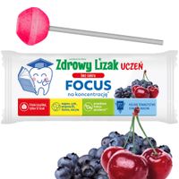 ZDROWY LIZAK BEZ CUKRU UCZEŃ FOCUS  NA KONCENTRACJĘ wiśnia jagoda 6g 1 sztuka