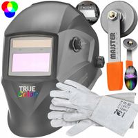 PRZYŁBICA SAMOŚCIEMNIAJĄCA MASKA SPAWALNICZA TRUE COLOR + RĘKAWICE +