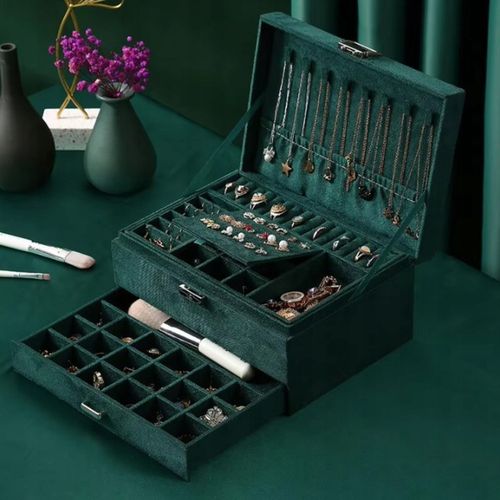 SZKATUŁKA NA BIŻUTERIĘ KUFEREK PUDEŁKO ORGANIZER ELEGANCKI POJEMNY BOX F6 na Arena.pl