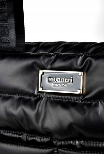 TOREBKA MONNARI Czarna SHOPPER BAG Listonoszka PIKOWANA NA RAMIĘ PASEK na Arena.pl