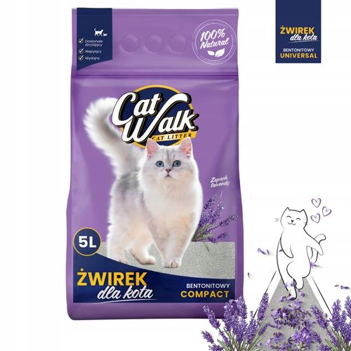 Żwirek dla kota bentonitowy 25L LAWENDOWY CatWalk zbrylający 25L Naturalny na Arena.pl