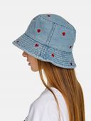 Kapelusz RYBACKI bucket hat czapka jeans serduszka bawełna niebieski