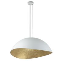 Wisząca kopuła do salonu SOLARIS 40615 Sigma żywicowa biała złota