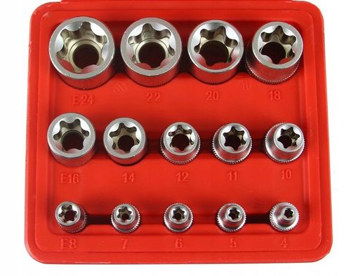 KLUCZE NASADKI TORX E4-E24 3/8' 1/2' KPL 14 EL na Arena.pl