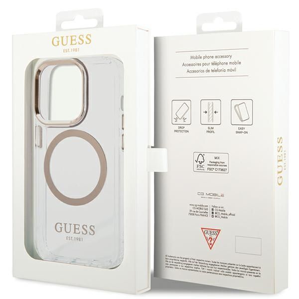 Etui Guess do iPhone 15 Pro Max, Złoty, MagSafe zdjęcie 8