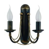 2-płomienny kinkiet czarny ARES 203 ścienna lampa do sypialni