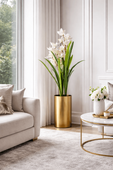 Sztuczny storczyk Cymbidium 105 cm biały ecru