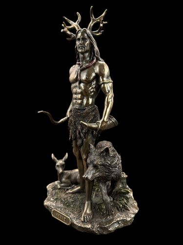 MYŚLIWY HERN Z JELENIEM I WILKIEM VERONESE WU76981A4 na Arena.pl