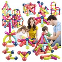 KLOCKI MAGNETYCZNE KONSTRUKCYJNE EDUKACYJNE MAGNETIC STICKS DLA DZIECI 98EL