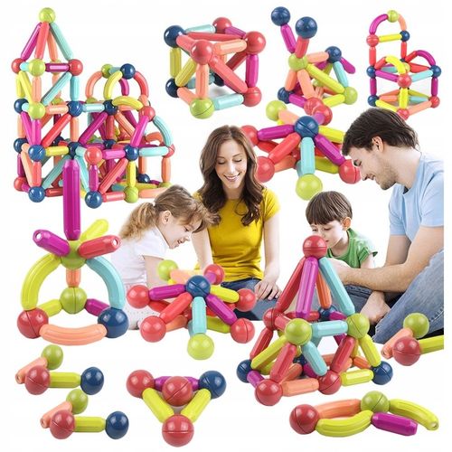 KLOCKI MAGNETYCZNE KONSTRUKCYJNE EDUKACYJNE MAGNETIC STICKS DLA DZIECI 98EL na Arena.pl