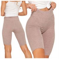 BEŻOWE LEGGINSY Z WYSOKIM STANEM TYPU KOLARKA KRÓTKIE FIT MORAJ R.S/M