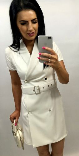 Sukienki Damskie na Komunię Chrzciny Sukienka Elegancka Ołówkowa Róż M na Arena.pl