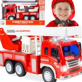 WÓZ STRAŻACKI ZABAWKA DLA DZIECI STRAŻ POŻARNA EFEKT ŚWIATŁO DŹWIĘK DRABINA