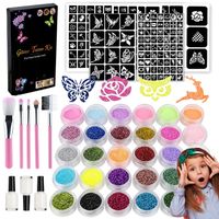 DUŻY ZESTAW DO ROBIENIA TATUAŻY SZABLONY PĘDZLE XXXL PREZENT DZIEŃ DZIECKA