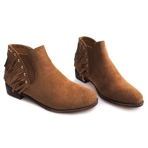 Ażurowe Botki Boho Frędzle 3576 Camel r.40 na Arena.pl