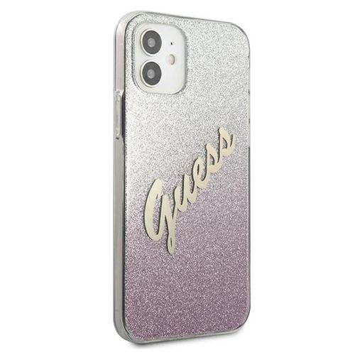 Guess Glitter Gradient Script - Etui iPhone 12 mini (różowy) na Arena.pl