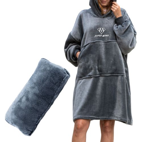 Bluzair SUPER MAMA - Bluza koc - Szary na Arena.pl