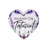 ceramiczna tabliczka w kształcie serca "kocham cię tatusiu"