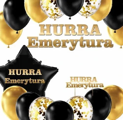 ZESTAW dekoracji z okazji przejścia na EMERYTURĘ na Arena.pl