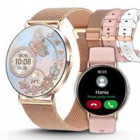 SMARTWATCH DAMSKI AMOLED 3D CIŚNIENIE ZDROWIE 3D PPG ROZMOWY SPORT MENU PL