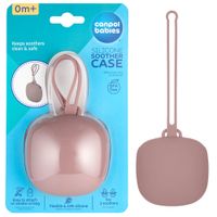 CANPOL Silikonowe opakowanie na dwa smoczki uspokajające z zawieszką RÓŻ