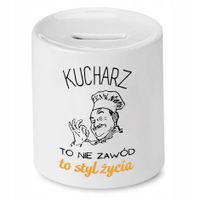 Skarbonka Dla Kucharza To Styl Życia Prezent Z Nadrukiem Ze Zdjęciem