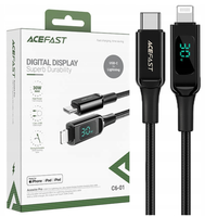 acefast kabel mfi usb typ c - lightning 1,2m, 30w, 3a czarny (c6-01 black)