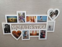 Multirama ramka na zdjęcia z napisem Moja 18-stka 11 zdj serca