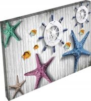 OBRAZ do pokoju dzieci muszelki rybki 120x80