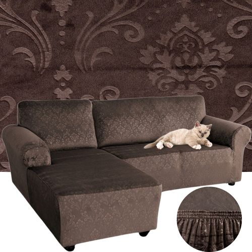 POKROWIEC NA NAROŻNIK KANAPĘ SOFĘ WELUR OEKO TEX ORNAMENT PREMIUM LEWY 3+2 na Arena.pl