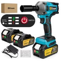 KLUCZ UDAROWY AKUMULATOROWY DO KÓŁ BEZSZCZOTKOWY 1/2" 1000NM 2xAKU GISAM