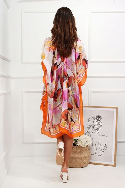 PAREO TUNIKA PLAŻOWA SUKIENKA LETNIA NARZUTKA NA PLAŻĘ DŁUGA JEDWAB KOLORY zdjęcie 8