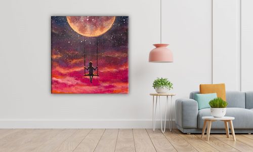 OBRAZ NA PŁÓTNIE 032 Huśtawka 70x70cm na Arena.pl