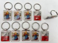 brelok metal 10szt. prostokąt św.krzysztof