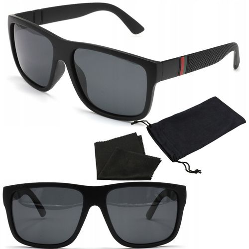 OKULARY PRZECIWSŁONECZNE MĘSKIE POLARYZACYJNE Z ETUI GRATIS DUŻE CZARNE na Arena.pl