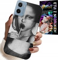 ETUI DO MOTOROLA E15 / G05 - MONA LISA Z LIZAKIEM MODNE WZORY CASE