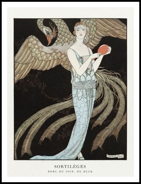 Plakat 75x100cm Sortilèges, Barbier Vintage do Salonu zdjęcie 3