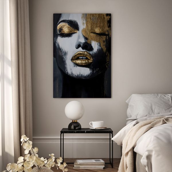 Obraz Na Płótnie Do Salonu Portret Kobiety Glamour Abstrakcja 50cm x 70cm zdjęcie 4