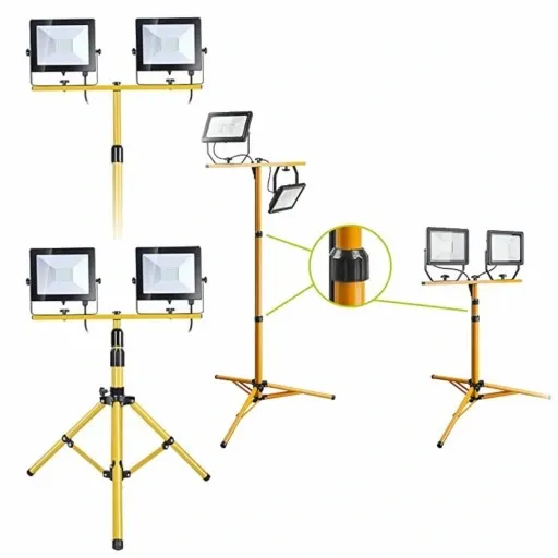 Halogen LED 2x100W + Statyw Budowlany + Pokrowiec zdjęcie 10